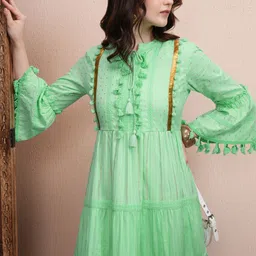 Vishudh Women Floral Flared Sleeve Fit- Flare Maxi Dress-picture-57