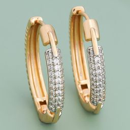 Kushal's Fashion Jewellery Gold-Plated Party Trendy Zircon Classic Hoop Earrings-picture-21