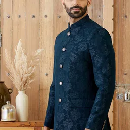 MR BUTTON Printed Tailored Fit Bandhgala image 3
