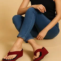 GLO GLAMP Women Suede Wedge Sandals-image-66