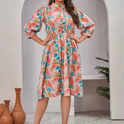 Moda Rapido Print Fit & Flare Midi Dress-image-25