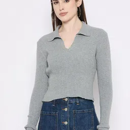 Camey Women Woollen Crop Pullover-image-76