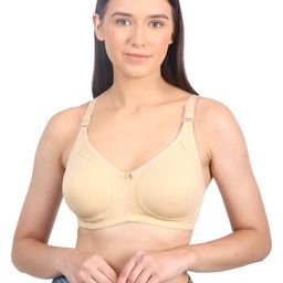 VANILA Women Pack Of 2 Beige & Pink Solid Cotton Non Padded Full Coverage Bra-image-8