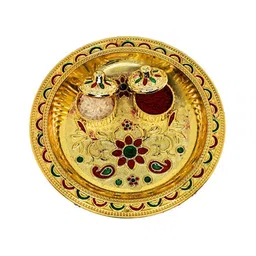 Anouk Set Of 3 Rakhi & Greeting Card With Pooja Thali image 3
