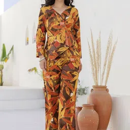 Kohsh Printed Pure Cotton Top With Trouser Co-Ords-51