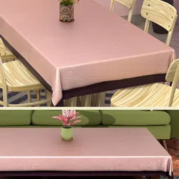 RUBOXA Pink Set of 2 Anti-Skid Cotton 6-Seater Table Cover-13