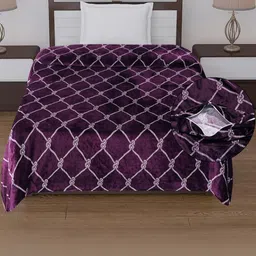 REALDREAM Purple Floral Mild Winter 300 GSM Single Bed Dohar-picture-43