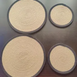BulkySanta Beige 4 Pcs Round Table Placemats-image-84