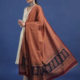 Taavi Bagh Block Printed Pure Cotton Dupatta image 4
