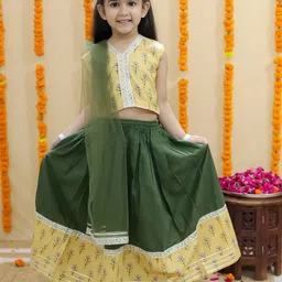 JUNITOS Girls Printed Ready to Wear Lehenga & Blouse With Dupatta-image-59