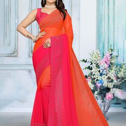 Zeekha Ombre Beads and Stones Poly Georgette Heavy Work Saree-image-86