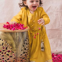 Tiber Taber Noor Girls Woven Design Brocade Ready to Wear Lehenga & Blouse With Dupatta-picture-7