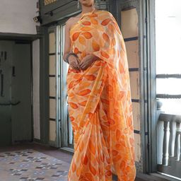 KALINI Floral Printed Saree with Blouse Piece-picture-14