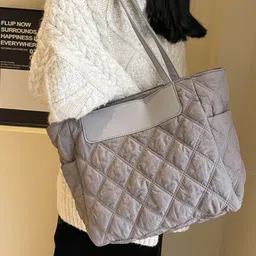 StyleCast Checked Structured Handheld Bag with Quilted-13