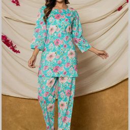 VEDANA Printed Pure Cotton Tunic With Trouser Co -Ords-image-40