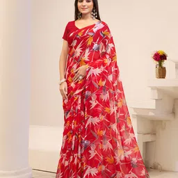 Garden Vareli Women Floral Printed Saree-image-11
