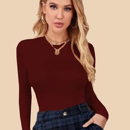 Dream Beauty Fashion Women Boat Neack long Sleeves Fitted Top-picture-25