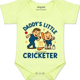 arvesa Daddy Little Cricketer Printed Romper-picture-42