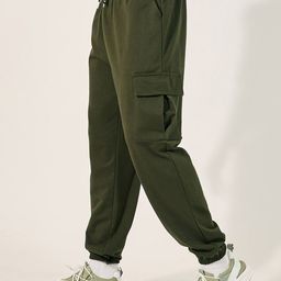 Styli Men Mid Rise Oversize Fit Cargo Joggers-picture-19