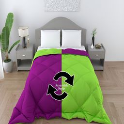 tundwal's Purple & Green Checked Heavy Winter Double Bed Comforter-image-75