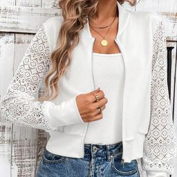 all about you Women Lightweight Crop Bomber Jacket-image-33
