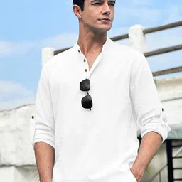 Vida Loca Band Collar Cotton Straight Kurta-34