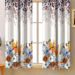 Steve & Anderson Bliss White And Yellow 2 Peices Printed Window Curtains (5 Feet)-image-2