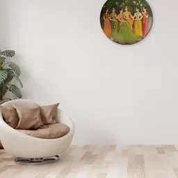 THE QUIRKY HOME Green A Gathering Of Women In A Garden Printed Ceramic Wall Decor-image-72