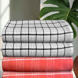 Athom Living Green & Red 4 Striped Cotton 210 GSM Bath Towel-image-75