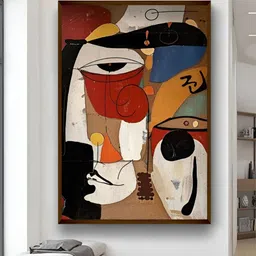 Artsense Red & Blue Canvas Abstract Wall Paintings-28