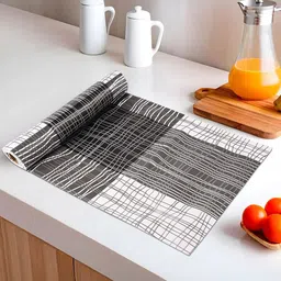 Kuber Industries Black Printed Kitchen Shelf Liner-28