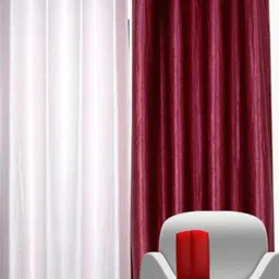 213 cm (7 ft) Polyester Semi Transparent Door Curtain (Pack Of 2) (Solid, Multicolor)-image-58