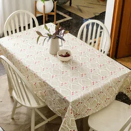 The Yard House Brown Ethnic Motifs Anti-Slip Cotton 6-Seater Table Cover-image-53