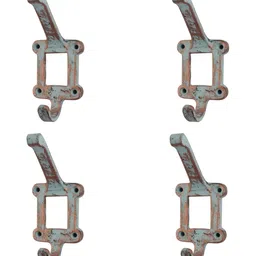 IndianShelf Bronze 4 Piece Iron Hay Door Hangers Key Holders-picture-0