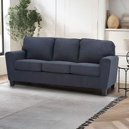 Royaloak Blue 3 Seater Italian Fabric Fold Out Sofa Cum Bed-image-43