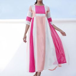 The Yellow Bow Colourblocked Maxi Dress-image-36