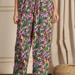 TAG 7 Printed Cotton Mid-Rise Lounge Pant-image-78