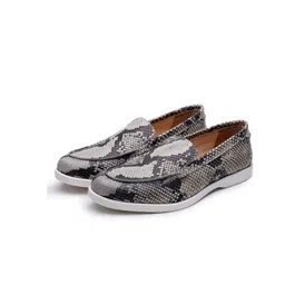 SHUTIQ Men Textured Leather Slip-On Sneakers-image-29