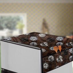 The Furnishing Tree Coffee Brown Printed Refrigerator Cover-image-91