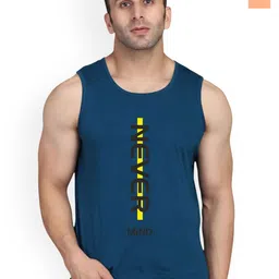 SLOWLORIS Pack Of 2 Typography Printed Sleeveless Gym Vests-picture-5