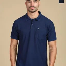 LUX PARKER Men Pack of 2 Anti Odour Solid Polo Collar Cotton T-shirts-image-72