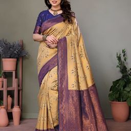 Vastravatika Ethnic Motifs Woven Design Zari Kanjeevaram Saree-picture-1