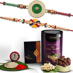 DeoDap Unisex 4 Pieces Rakhi Gift Set-image-92