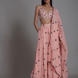 MATI Floral Printed Ready to Wear Lehenga & Blouse With Dupatta-picture-4