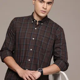 BS BLUE SQUAD Button-Down Collar Slim Fit Checked Casual Shirt-picture-47