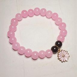 Rodya Unisex Brass Pink Floral Bracelet-image-41