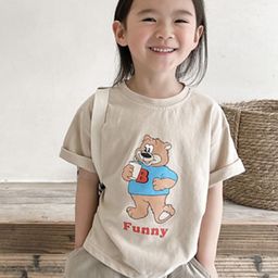 LULU & SKY Girls Typography Printed Applique T-shirt-48