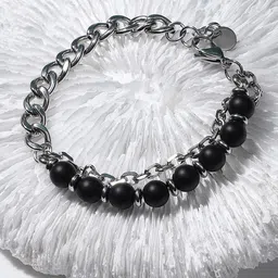 French Accent Men Silver-Plated Link Bracelet-image-71