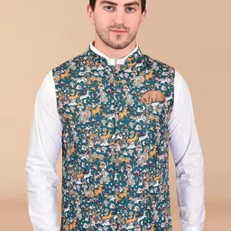 Moda Rapido Printed Woven Nehru Jacket-picture-10