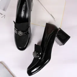 Ronnie Grey PU Block Pumps-42